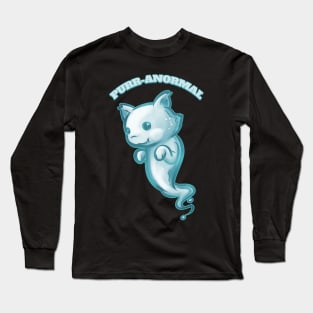 Purr-anormal Paranormal Cat Ghost Spirit Halloween Long Sleeve T-Shirt